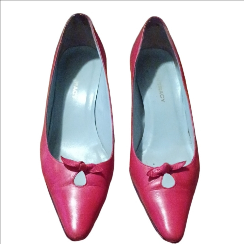 ^ Ellen Tracy Women's Red Leather Heels Size 10